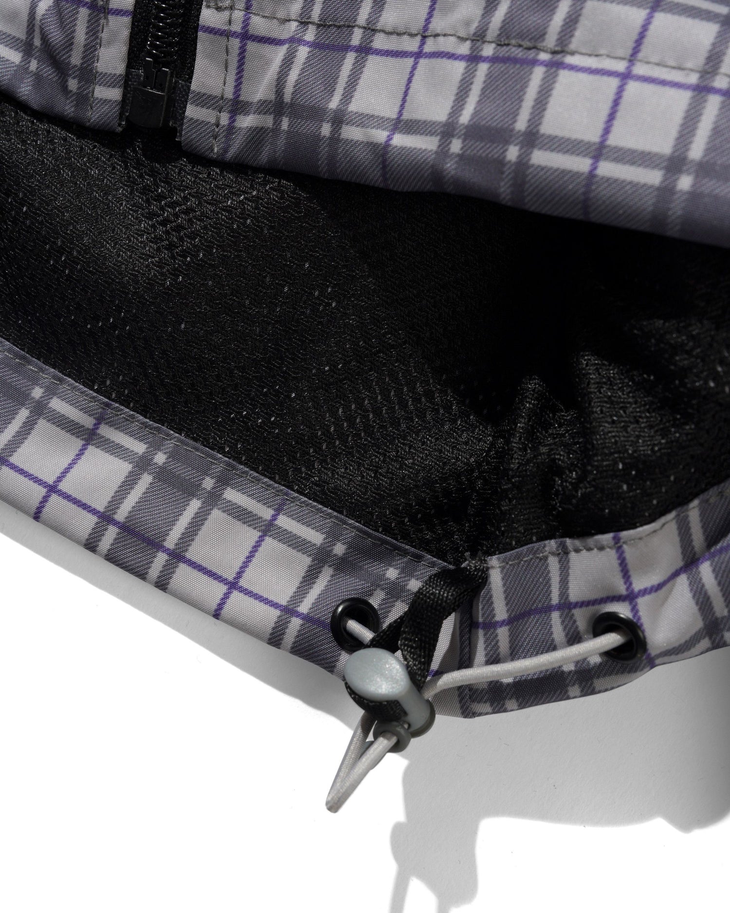Plaid Nylon Jacket, Grey