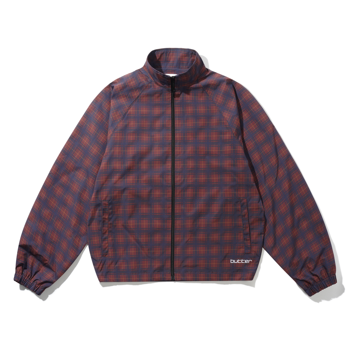 Plaid Nylon Jacket, Maroon
