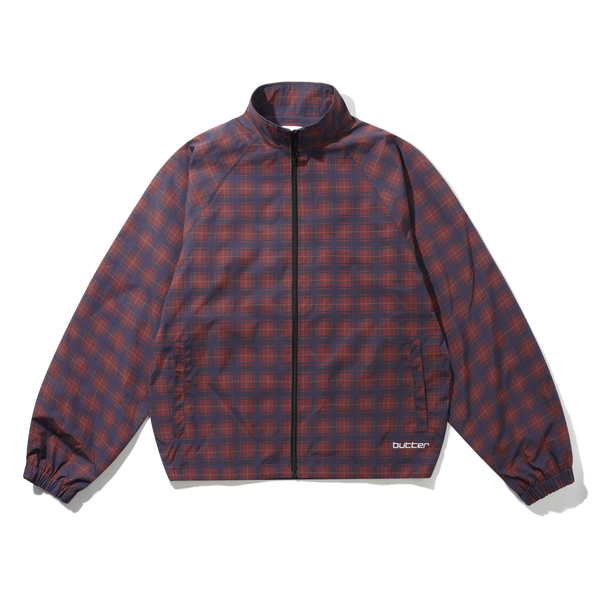Butter Goods Plaid Nylon Jacket, Maroon