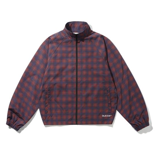 Plaid Nylon Jacket, Maroon