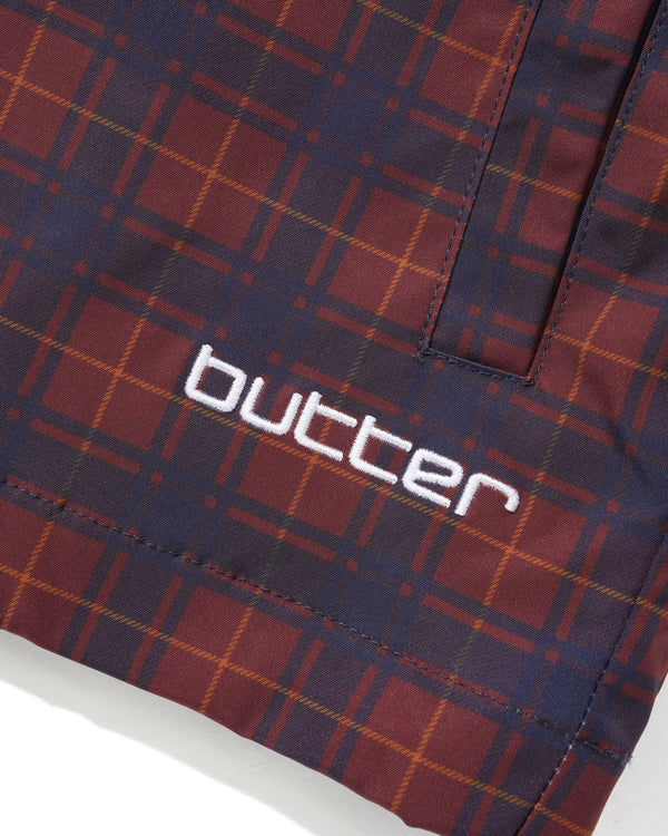 Butter Goods Plaid Nylon Jacket, Maroon