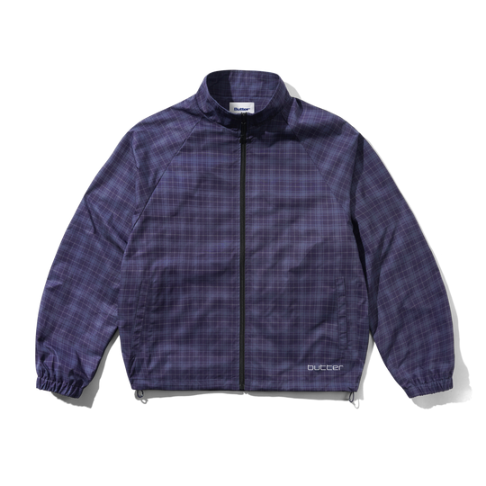 Plaid Nylon Jacket, Navy