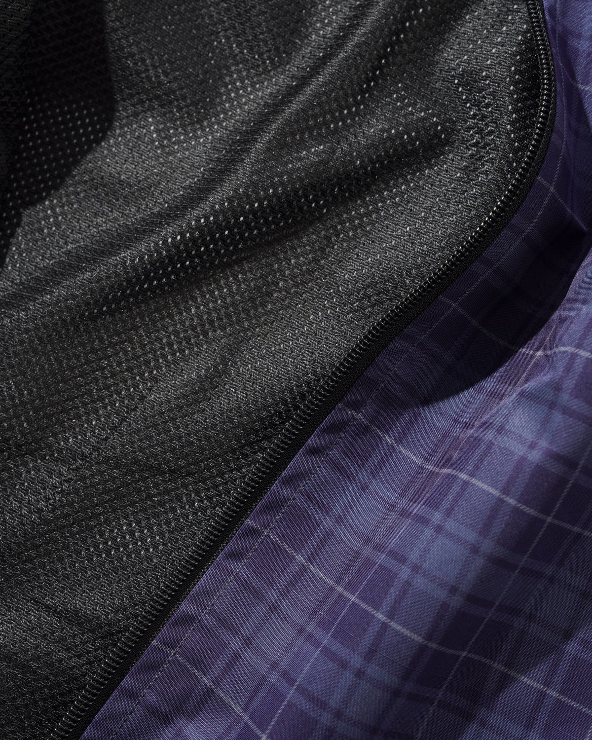 Plaid Nylon Jacket, Navy