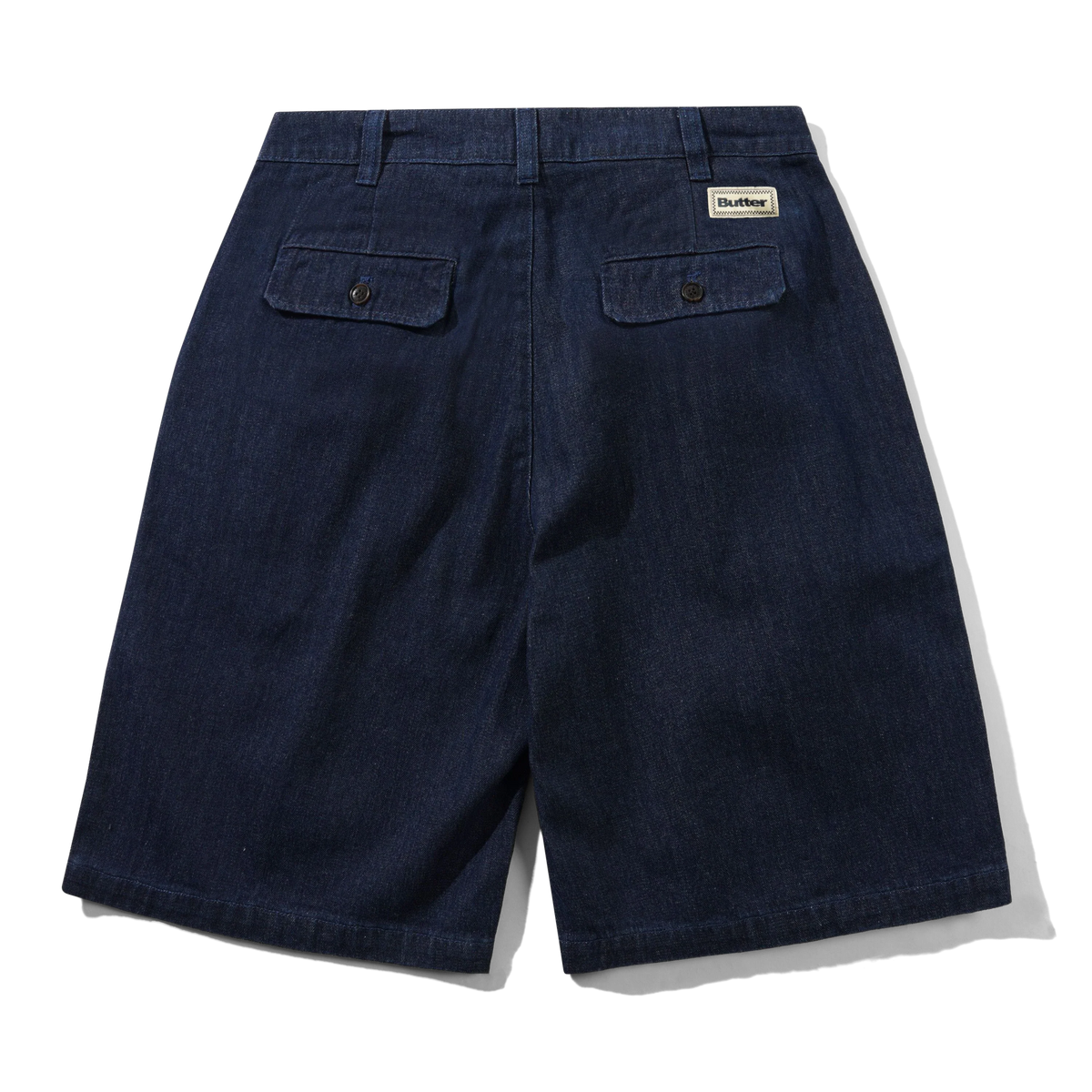 Pleated Shorts, Herringbone Denim
