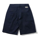 Pleated Shorts, Herringbone Denim
