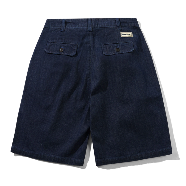 Butter Goods Pleated Shorts, Herringbone Denim