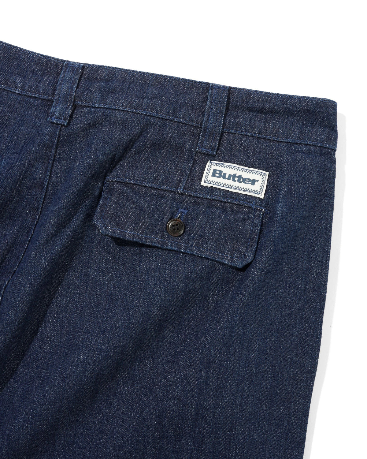 Pleated Shorts, Herringbone Denim
