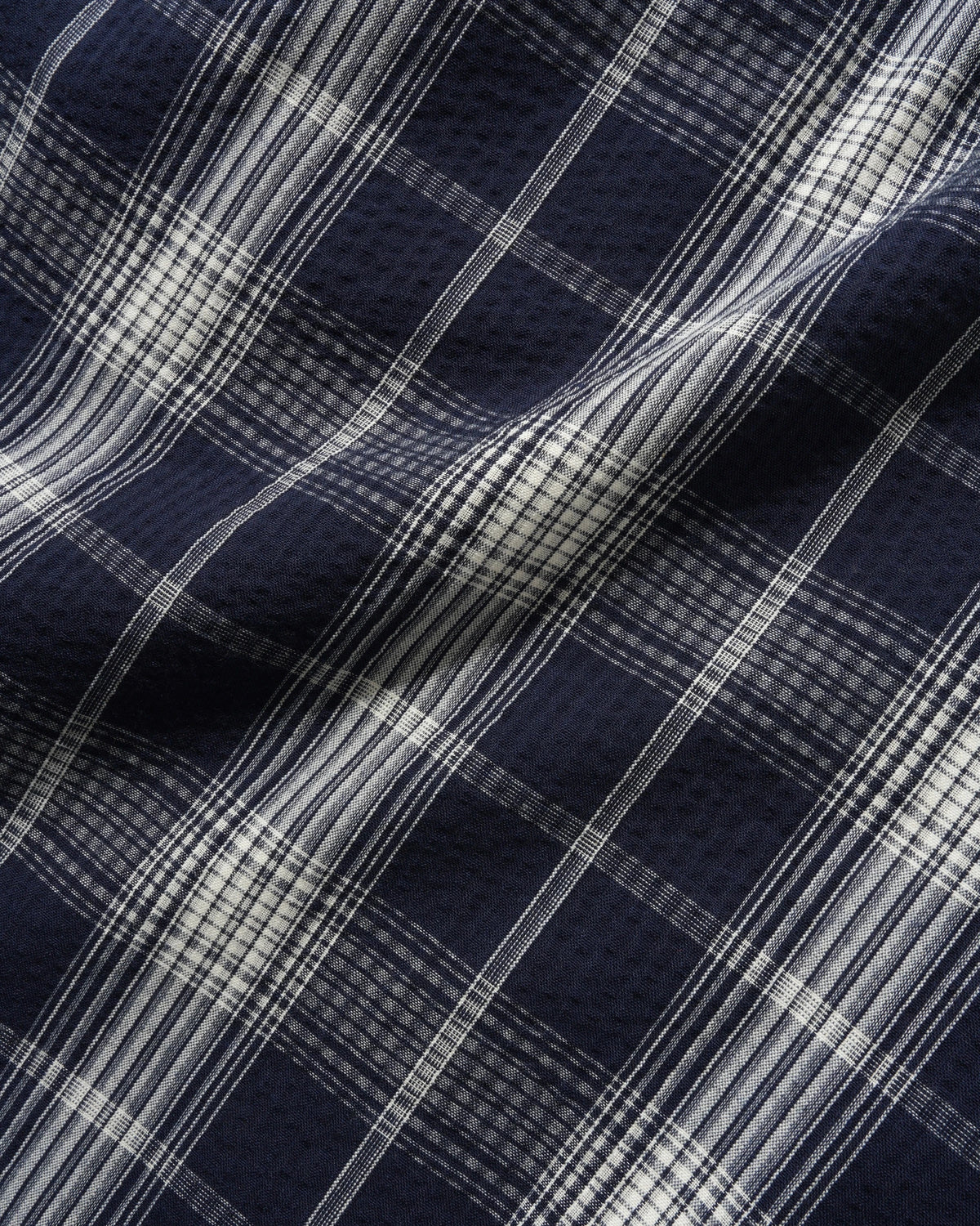 Pleated Shorts, Navy Plaid