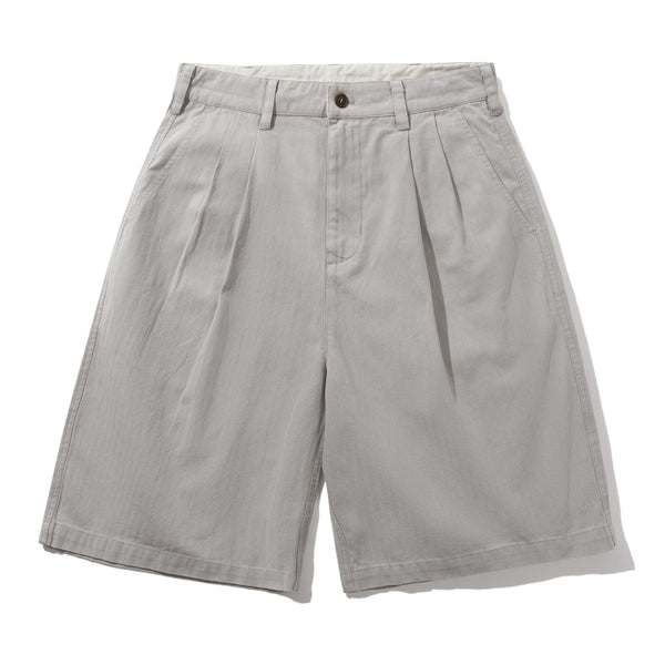 Butter Goods Pleated Shorts, Washed Light Grey