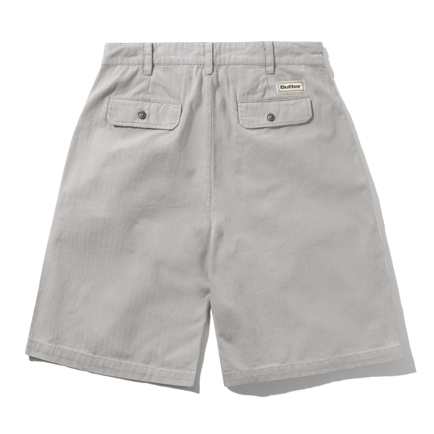 Pleated Shorts, Washed Light Grey