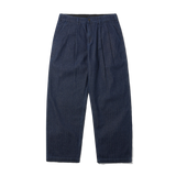 Pleated Trousers, Herringbone Denim