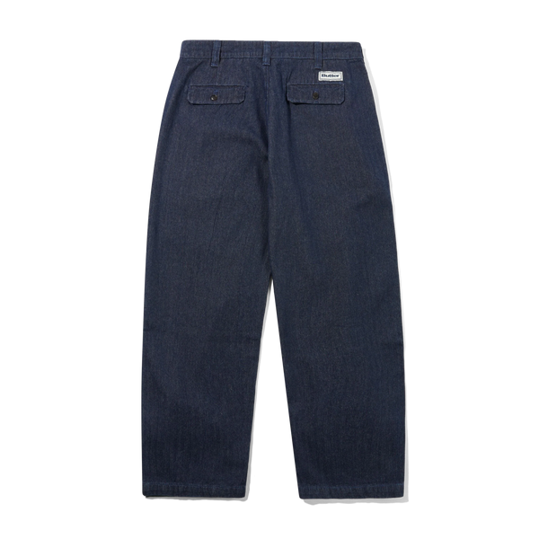 Butter Goods Pleated Trousers, Herringbone Denim