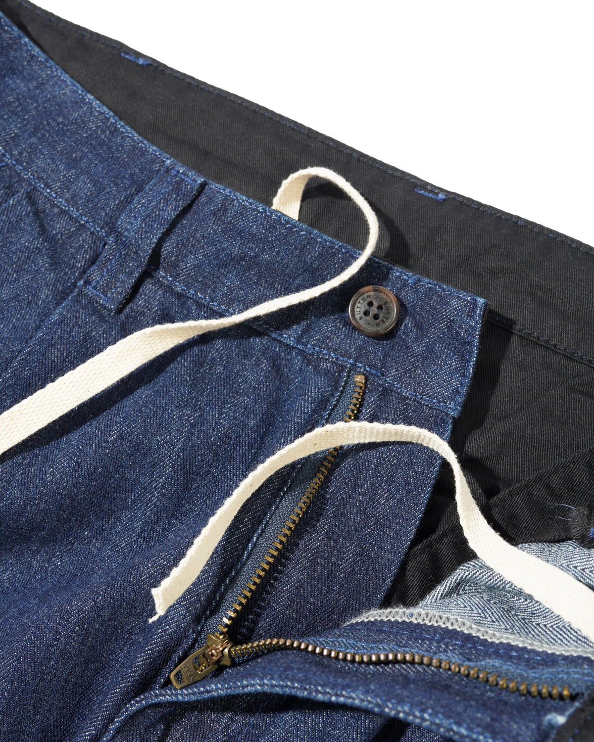 Pleated Trousers, Herringbone Denim