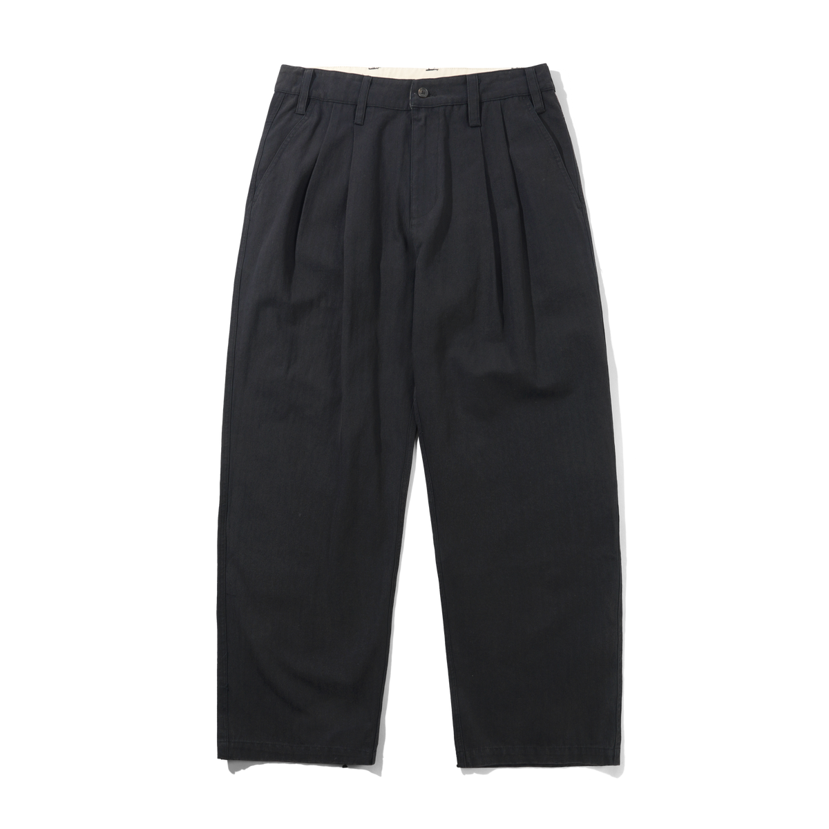 Pleated Trousers, Washed Black