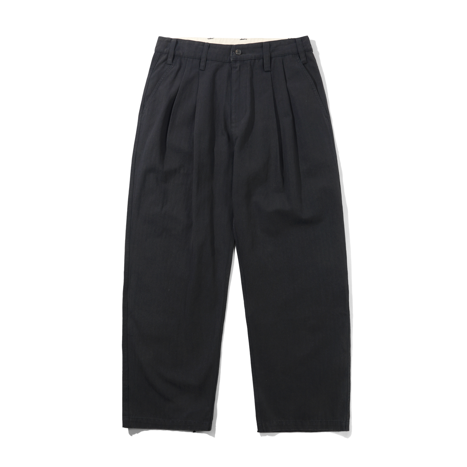 Pleated Trousers, Washed Black