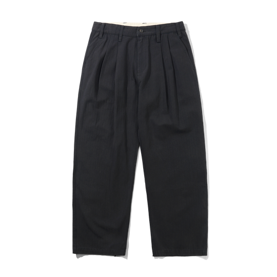 Pleated Trousers, Washed Black
