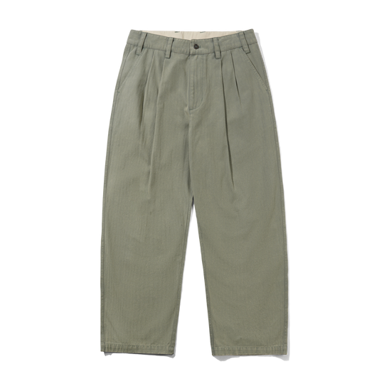 Pleated Trousers, Washed Fatigue