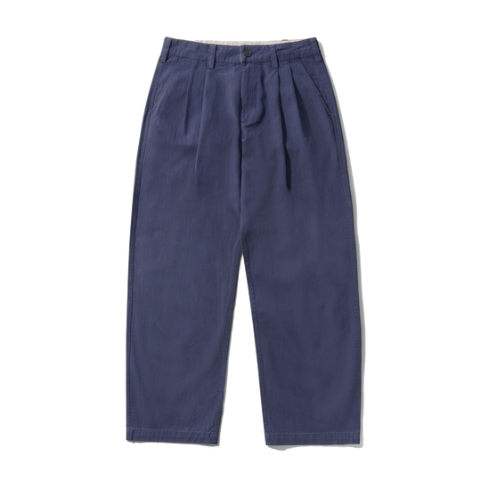 Pleated Trousers, Washed Navy
