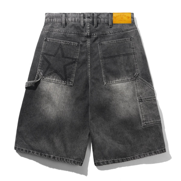Cash Only Point Denim Shorts, Work Grey