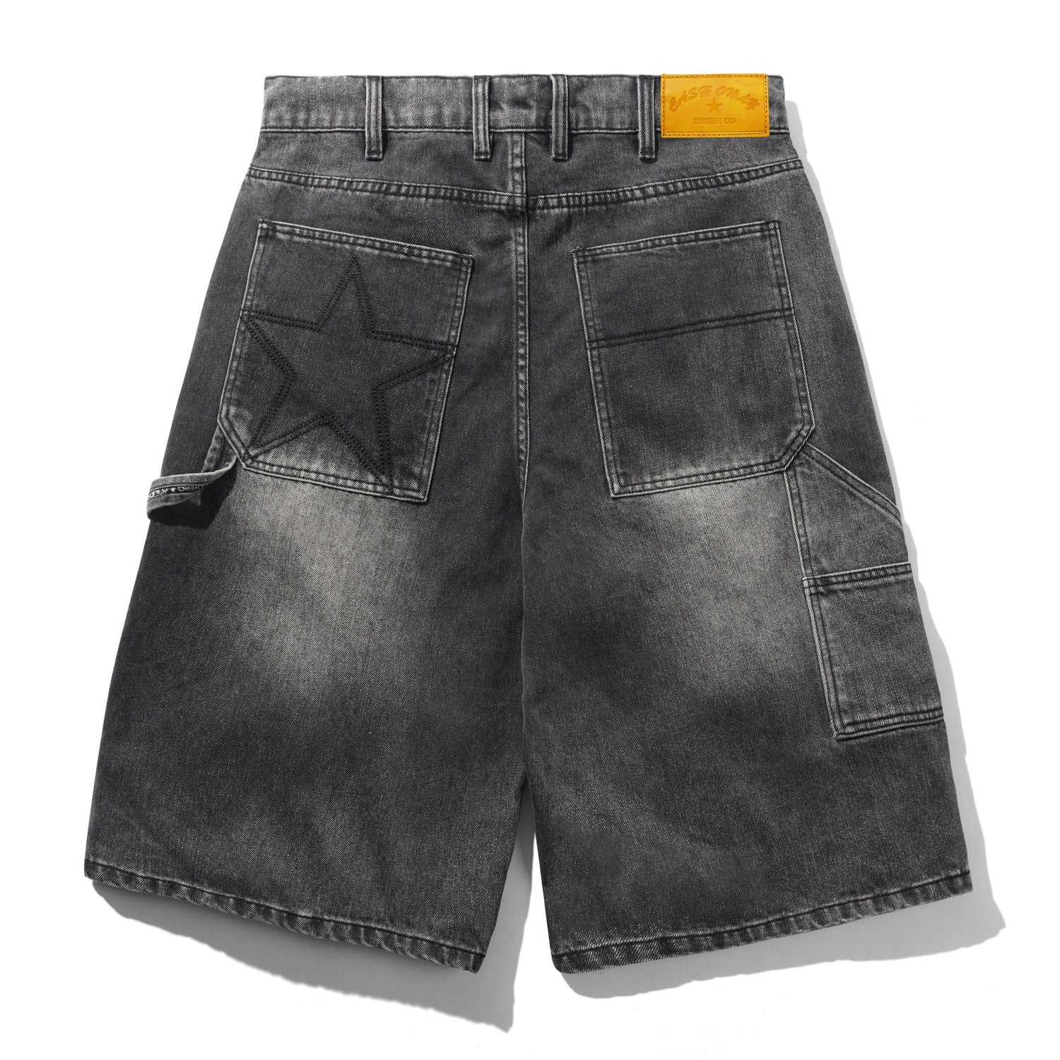 Point Denim Shorts, Work Grey
