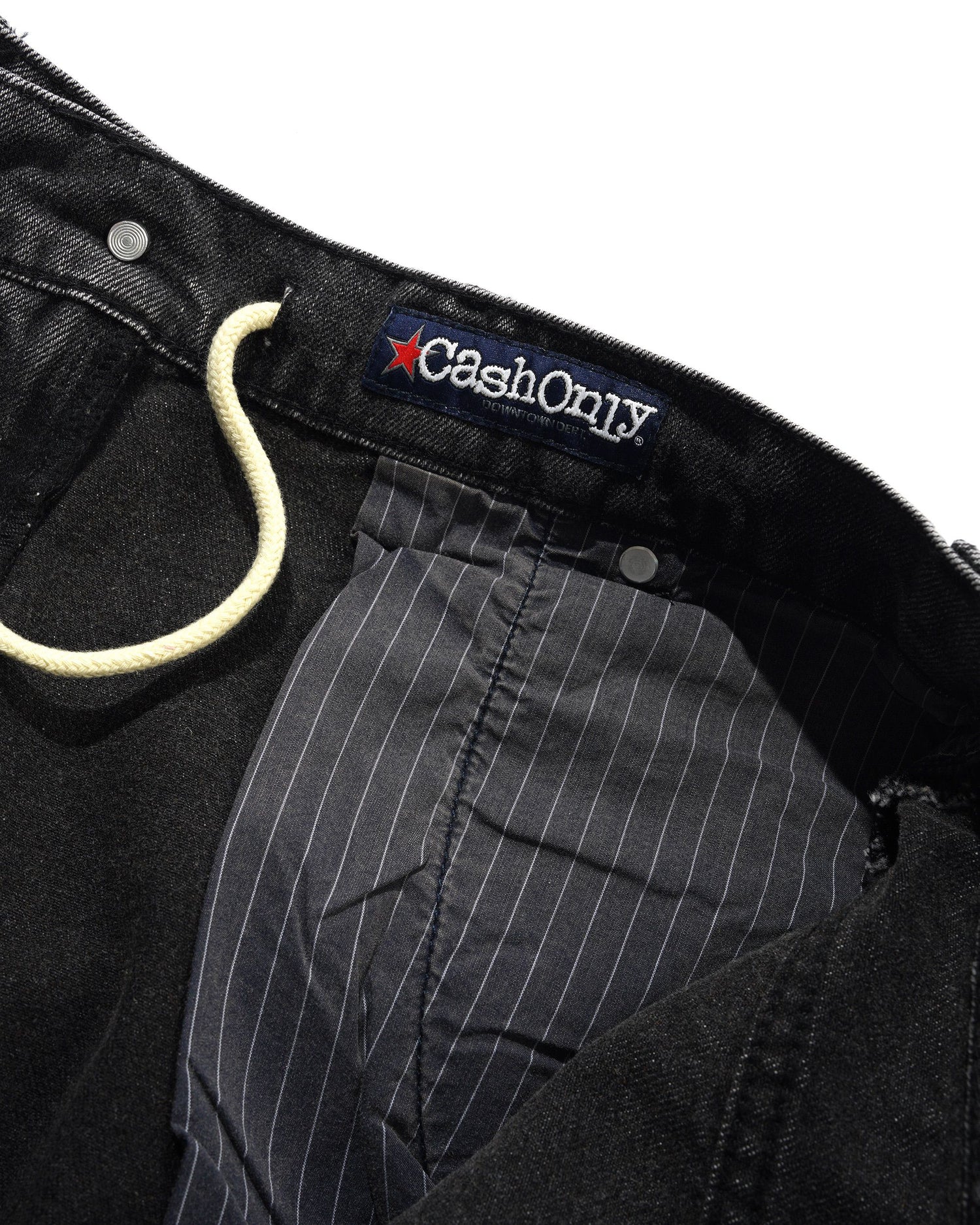 Point Denim Shorts, Work Grey