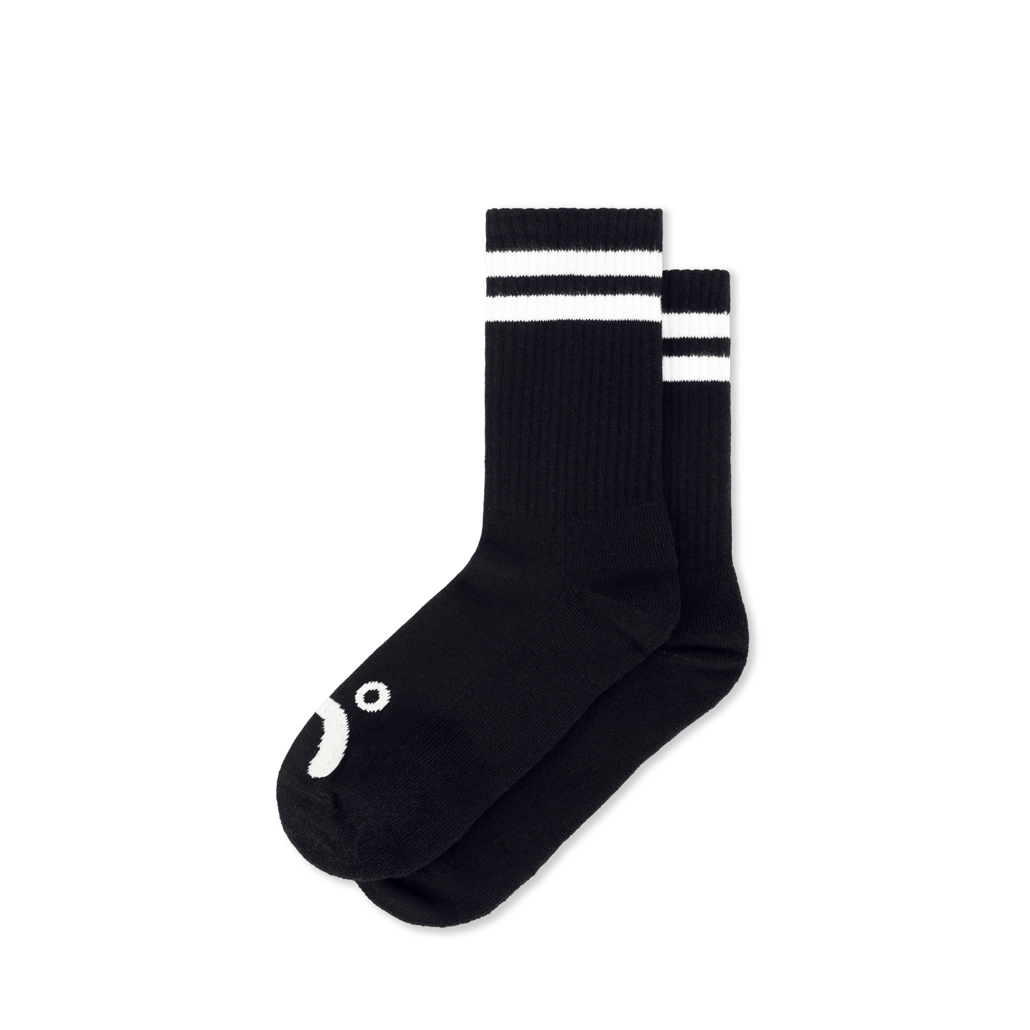 Happy Sad Rib Socks, Black