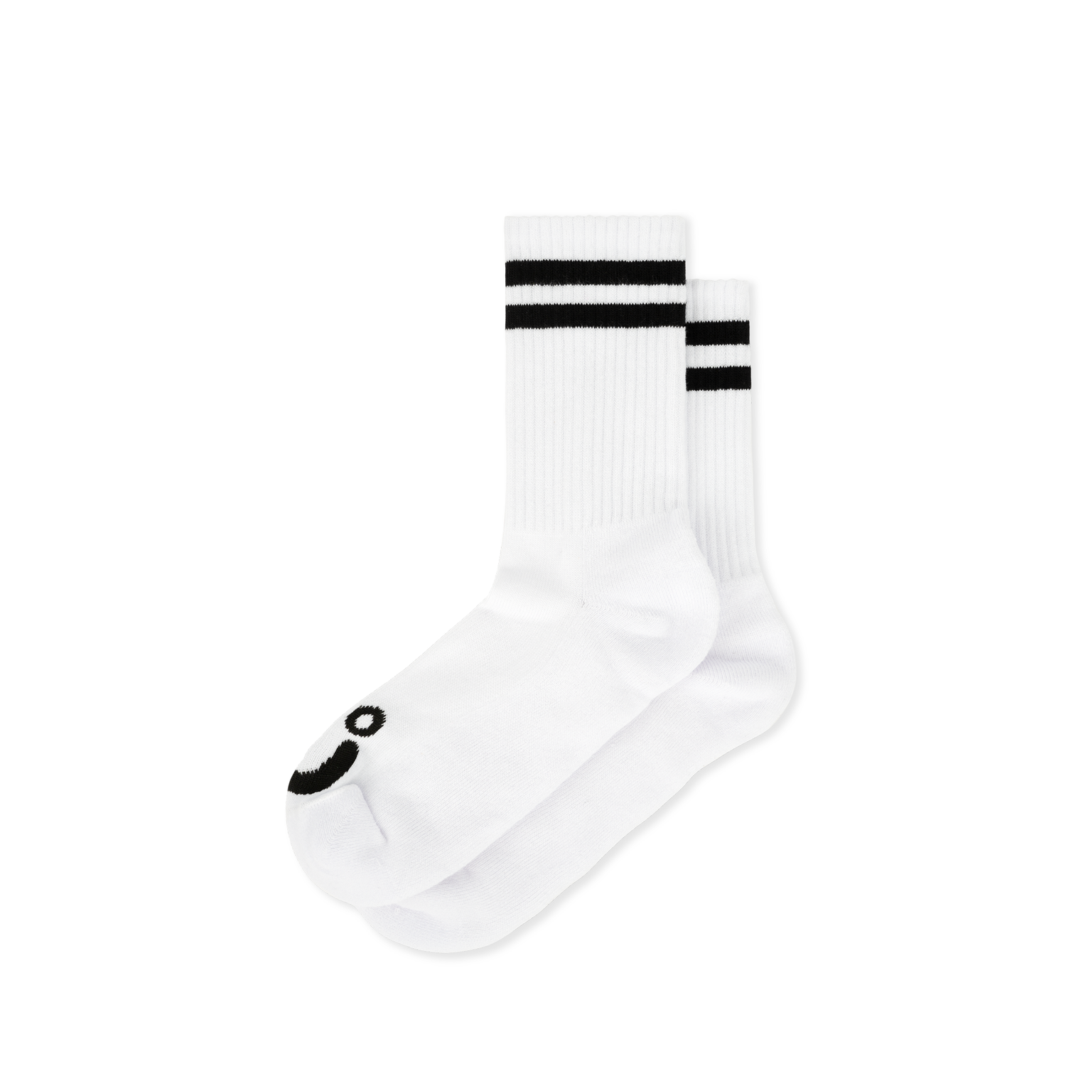 Happy Sad Rib Socks, White