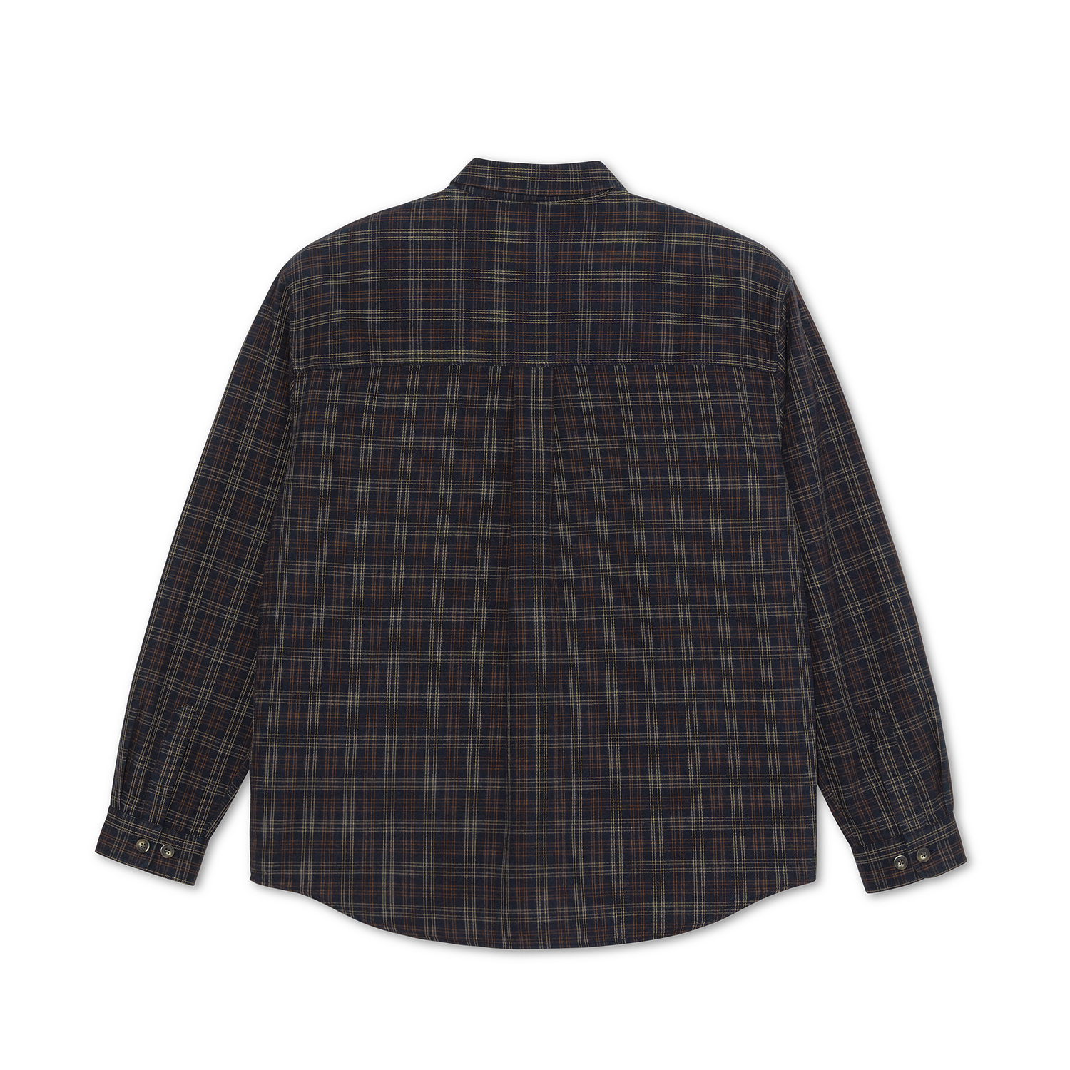 Mitchell L/S Flannel Shirt, Navy / Brown
