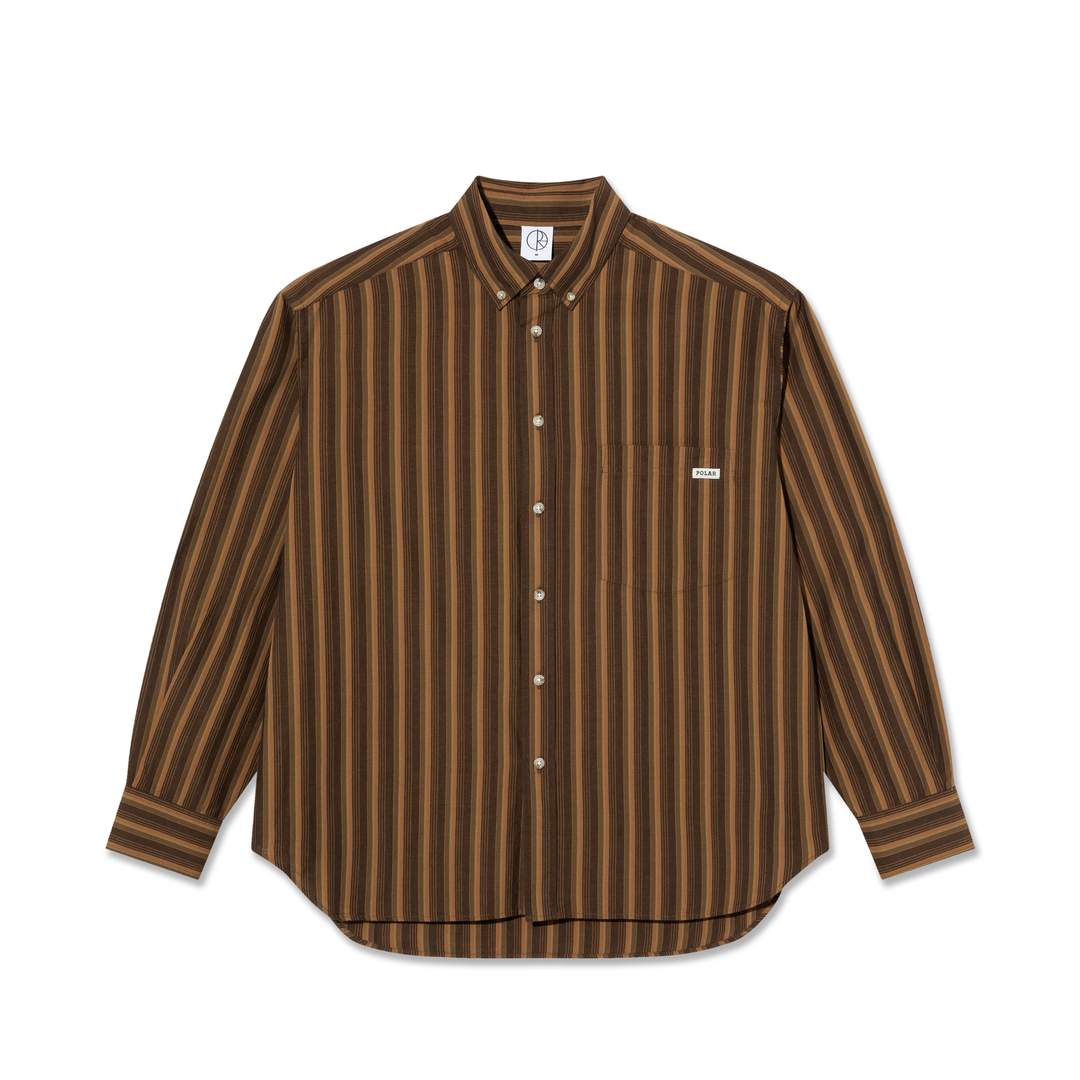 Ben L/S Shirt, Brown Stripes