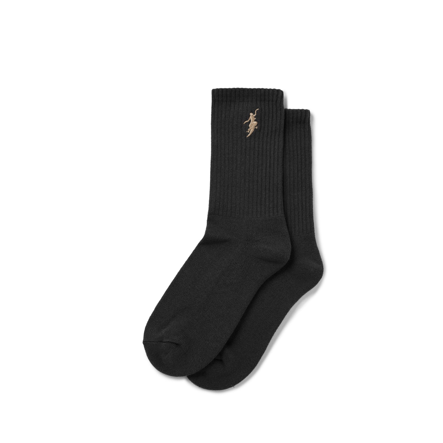 No Comply Rib Socks, Black / Brown