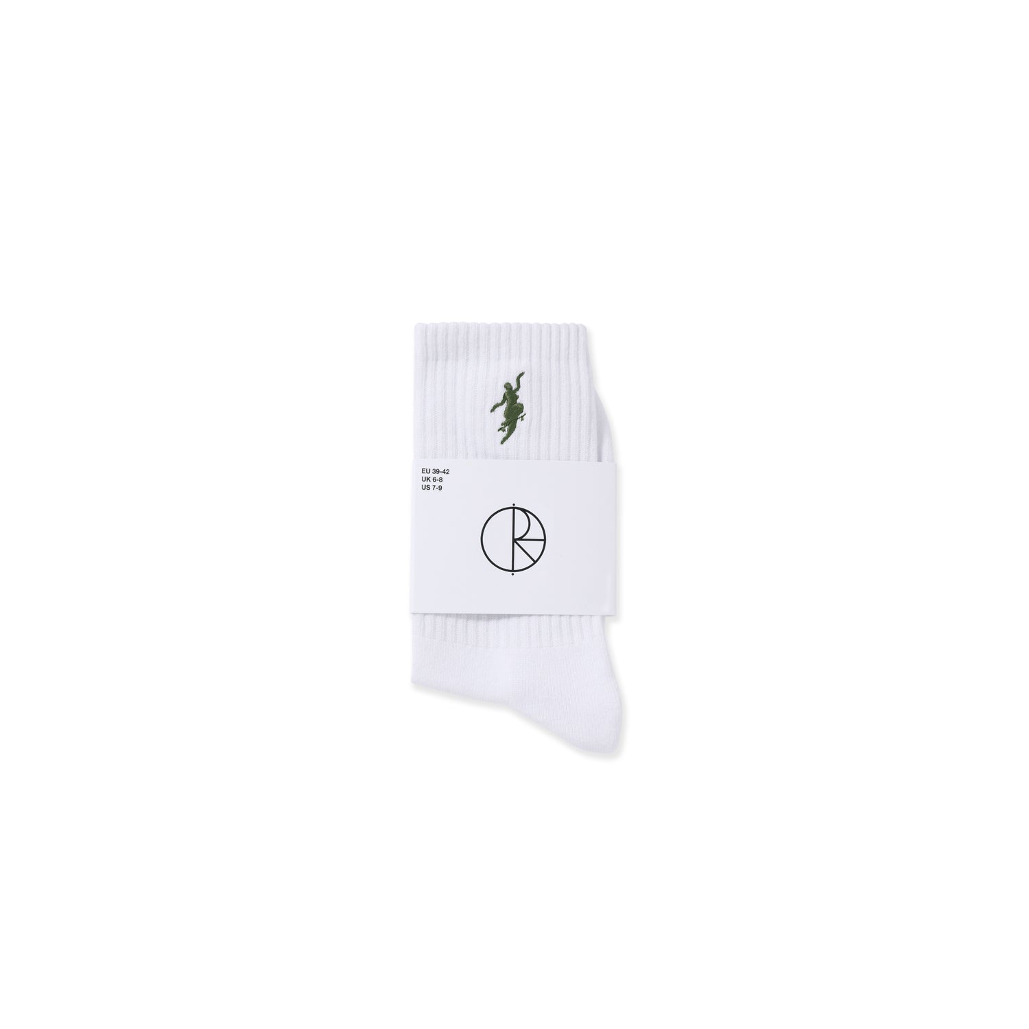 No Comply Rib Socks, White / Army Green