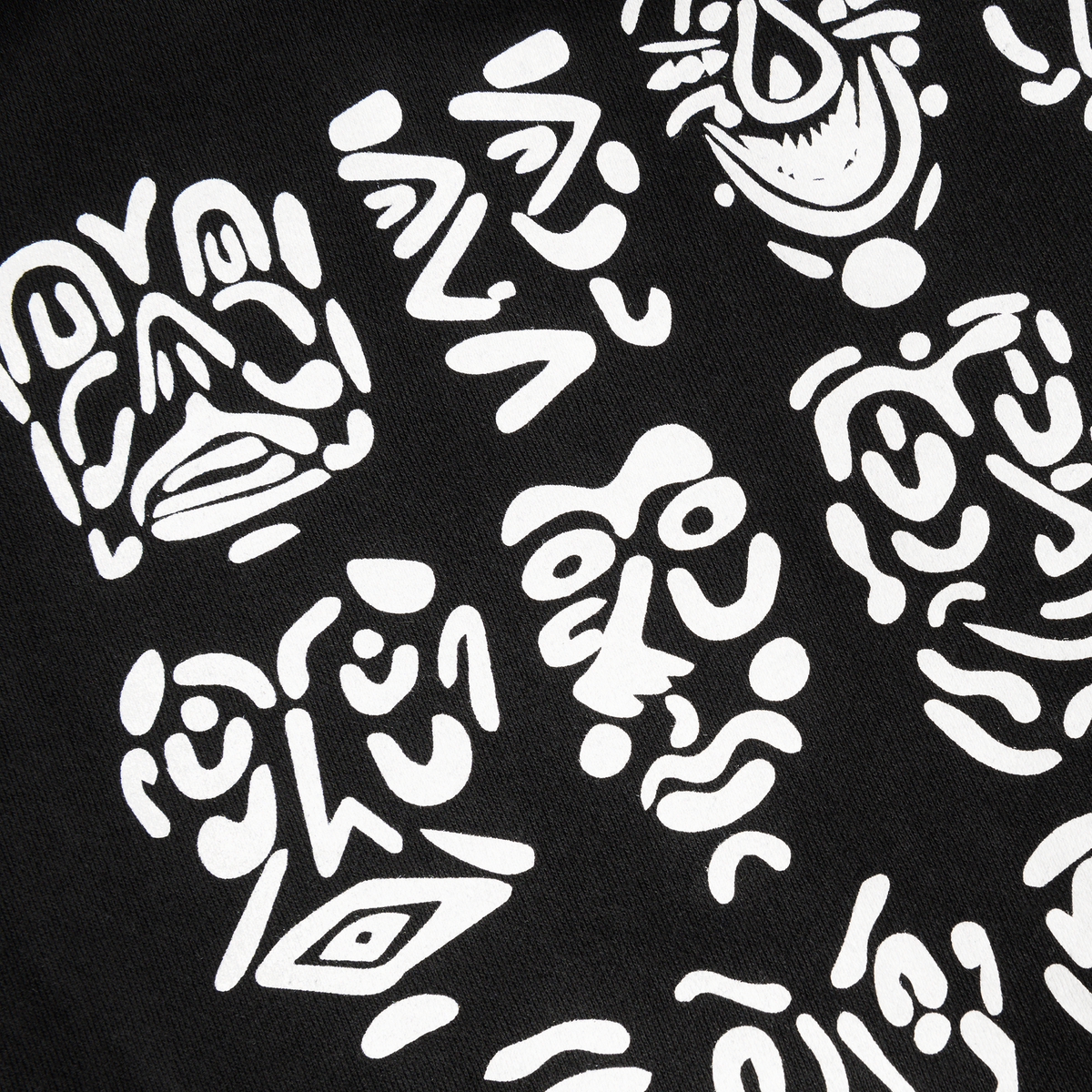 Default '12 Faces' Zip Up Hood, Black