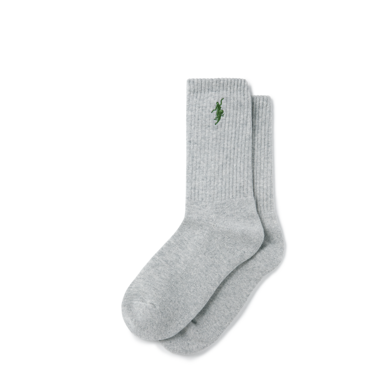 No Comply Rib Socks, Grey / Green
