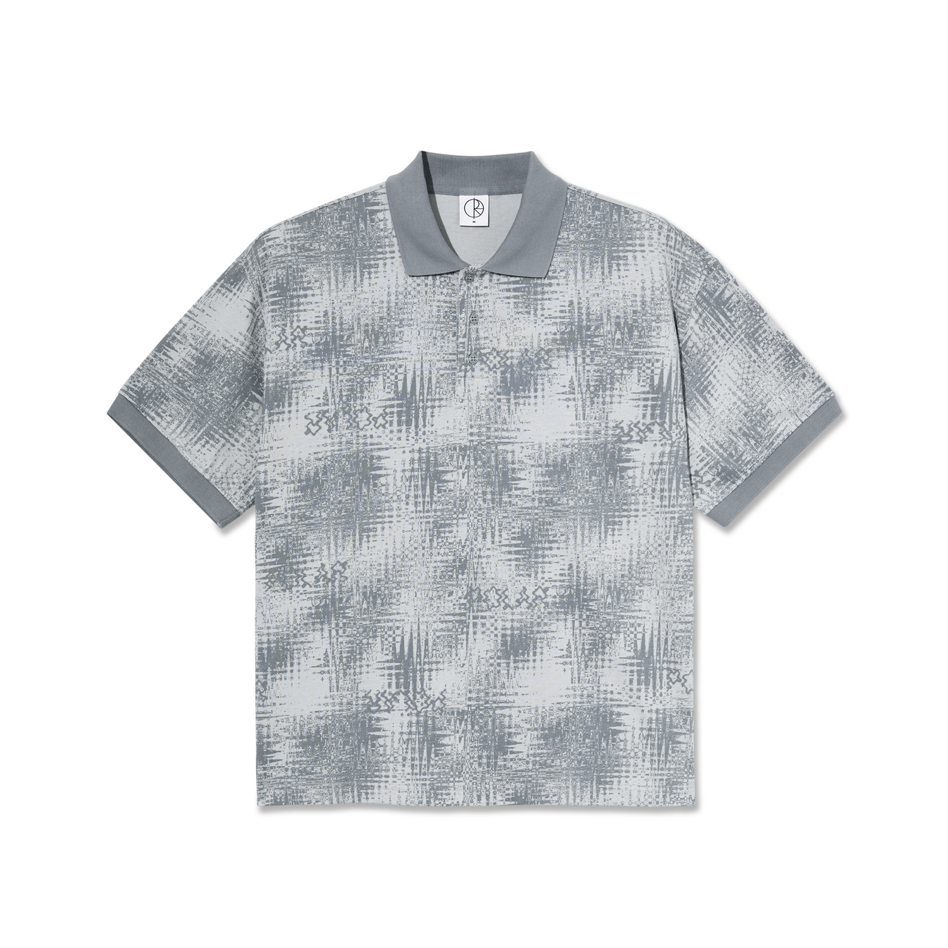 Scribble Surf Polo Shirt, Silver
