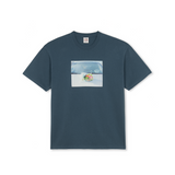 Dead Flowers Tee, Grey Blue