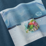 Dead Flowers Tee, Grey Blue