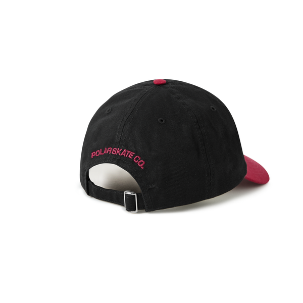 Polar Skate Co. Stroke Logo Sai Cap, Black / Redcurrant