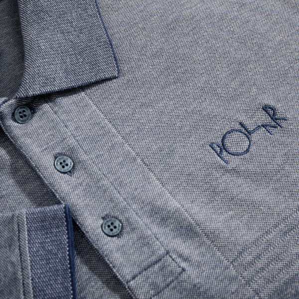 Polar Skate Co. Pique Surf Polo Shirt, Heather Blue