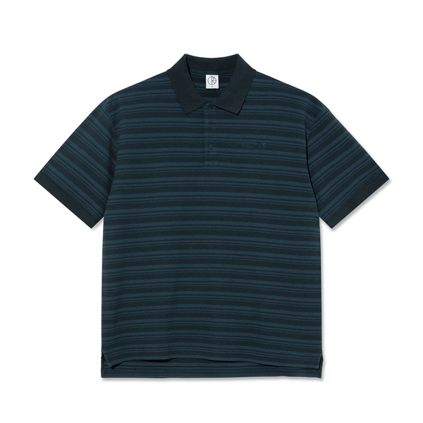 Polar Skate Co. Stripe Surf Polo Shirt, Neptune Blue