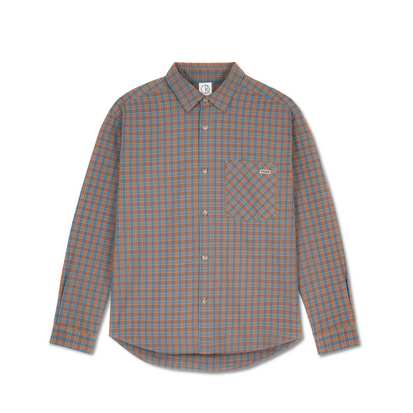 Polar Skate Co. Michell L/S Shirt, Blue / Rust