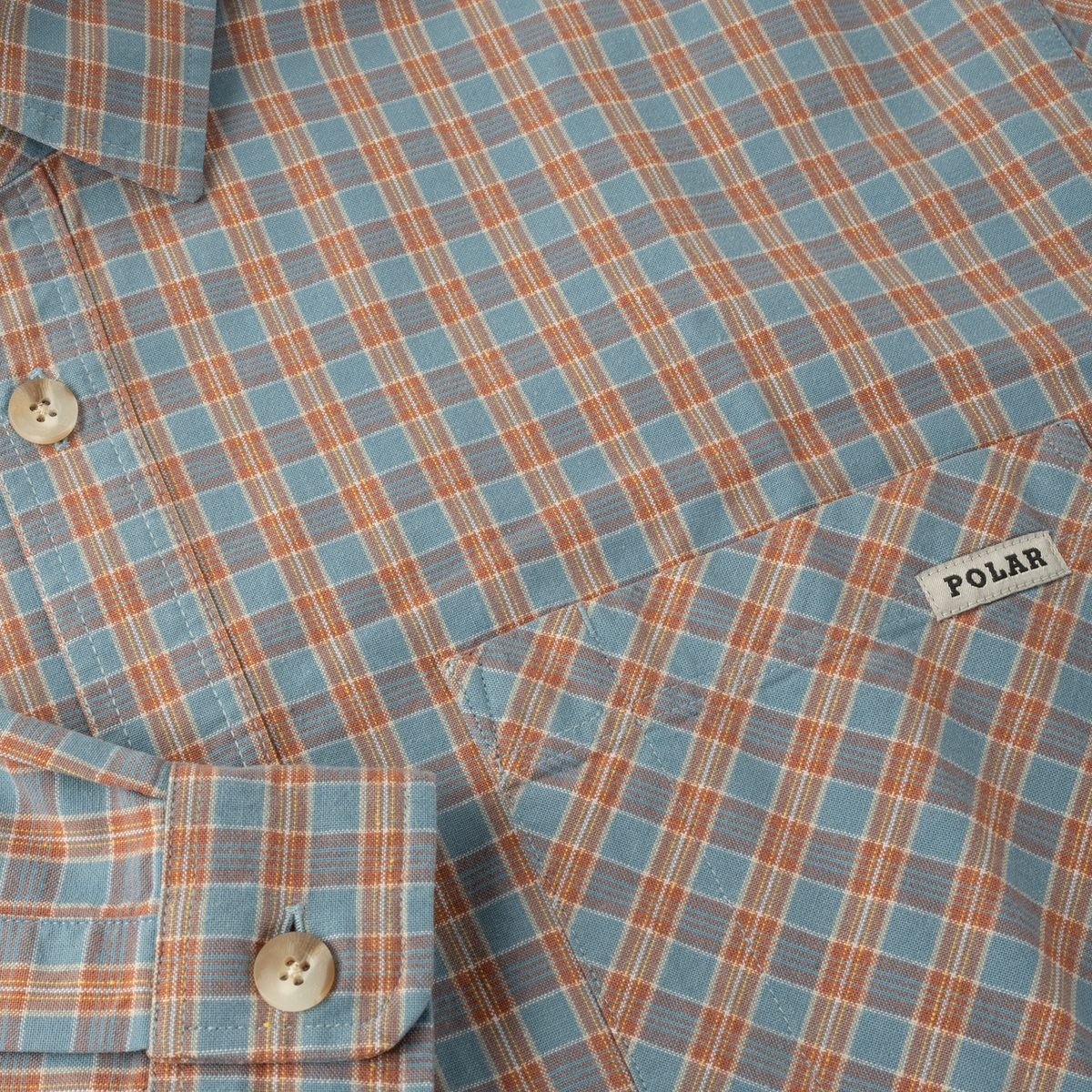 Michell L/S Shirt, Blue / Rust