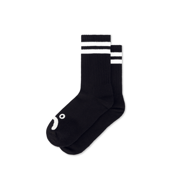 Polar Skate Co. Rib Happy Sad Socks, Black