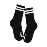 Rib Happy Sad Socks, Black