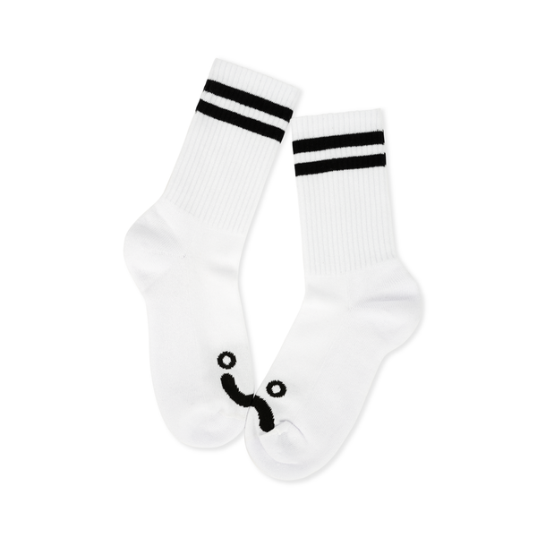Polar Skate Co. Rib Happy Sad Socks, White