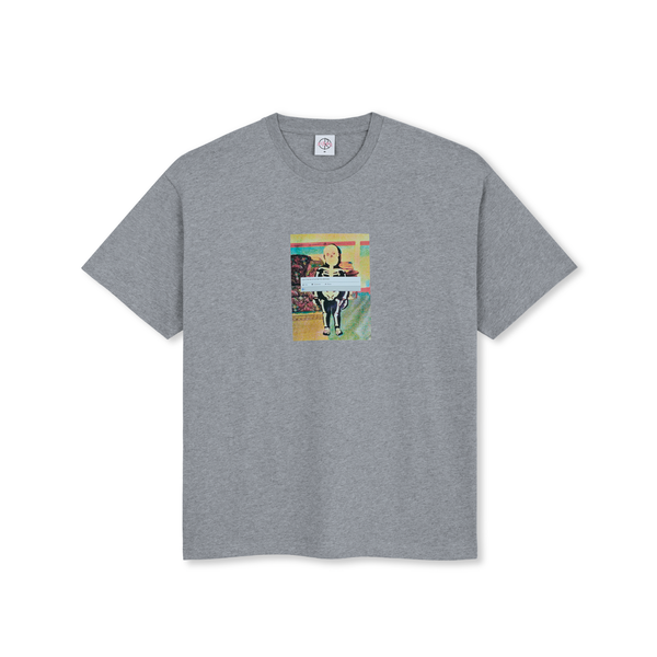 Polar Skate Co. Skeleton Kid Tee, Heather Grey