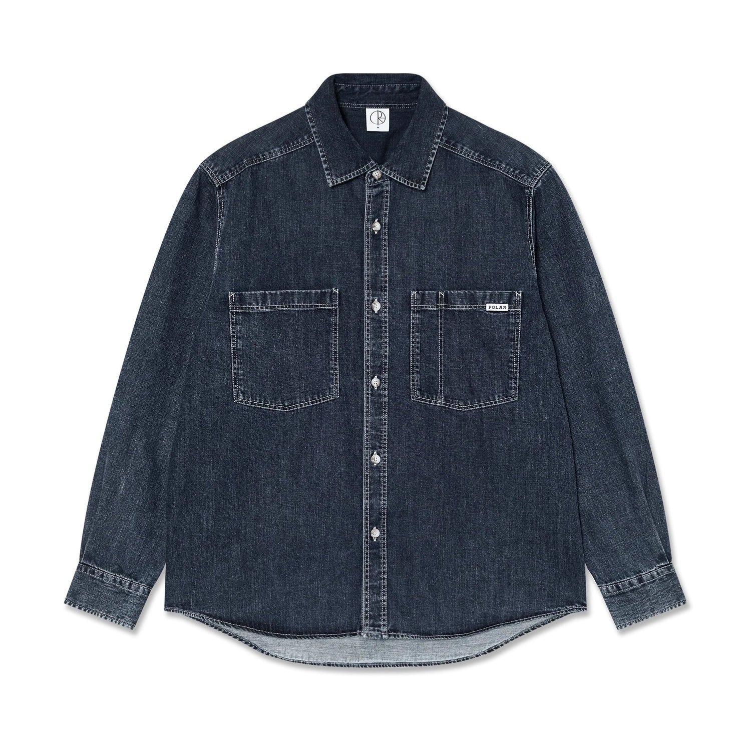 Mike long Sleeve Shirt Denim, Washed Blue