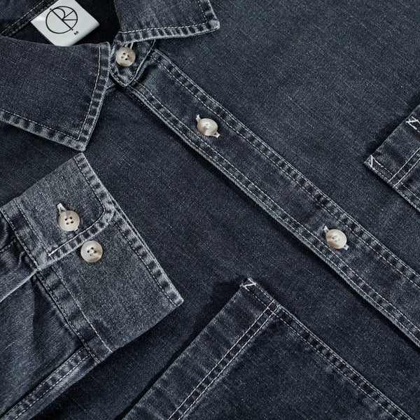 Polar Skate Co. Mike long Sleeve Shirt Denim, Washed Blue
