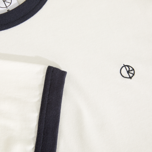 Polar Skate Co. Ringer Tee, Cloud White / Navy