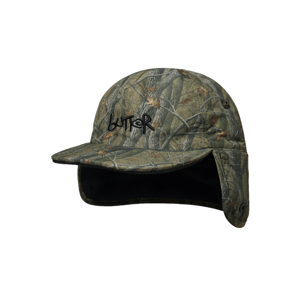 Butter Goods Polartec Reversible Trapper Cap, Forest Camo / Navy