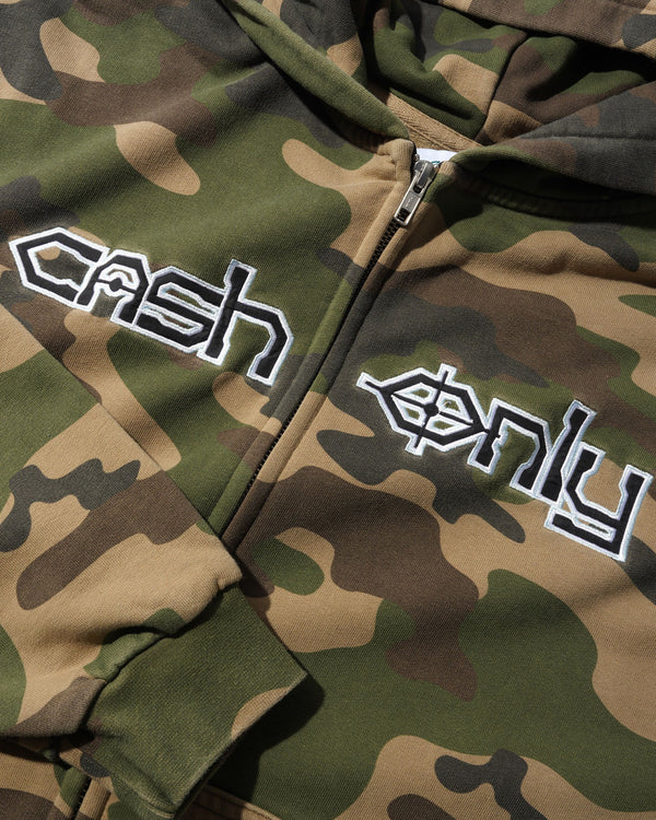 Cash Only Protocol Zip-Thru Hood, Washed Camo